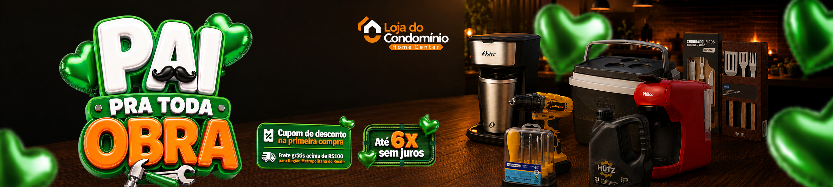 Pai pra toda obra: ferramentas, cafeteiras e eletros com cupom na primeira compra e até 6x sem juros